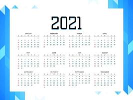 New Year Colorful Calendar 2021 Vector Design Editable Resizable EPS 10