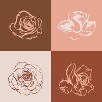 A silhouette of roses for Valentine's Day card and background. Vintage style. vector