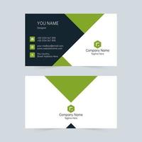 Simple navy, green corporate business card vector