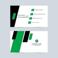 Black and green business card vector