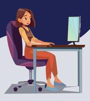 Online work. Remote work. Business illustration vector