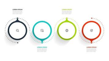 Circle info graphic template design with marketing icons. Business concept with 4 options, steps or processes. vector