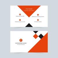Simple orange, black corporate business card template vector