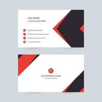 Black and red simple business card vector