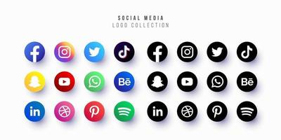 colección de logotipos de redes sociales diseño vectorial libre editable eps 10 redimensionable vector