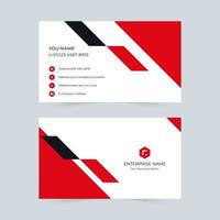 Red, black company business card vector