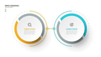 Vector info graphic design template with 2 options or steps.