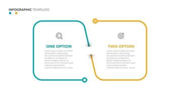 gráfico de información lineal vectorial. línea de tiempo con 2 opciones. se puede utilizar para el diseño de flujo de trabajo, diagrama, informe anual, diseño web. vector