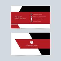 Clean red, black company business card vector