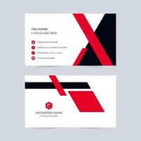tarjeta de visita de estilo simple negro y rojo vector