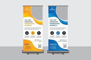 Abstract Colorful Roll up Banner Design Vector Template