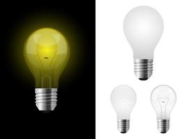 Realistic lightbulb vector design illustration isolated on background