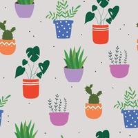 Hand drawn pattern with plants vector