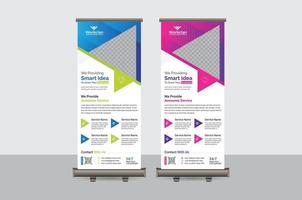 Abstract Colorful Roll up Banner Design Vector Template