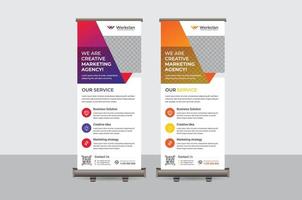 Abstract Colorful Roll up Banner Design Vector Template