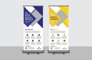 Abstract Colorful Roll up Banner Design Vector Template