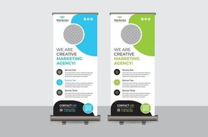 Abstract Colorful Roll up Banner Design Vector Template