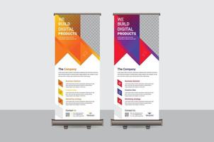 Abstract Colorful Roll up Banner Design Vector Template