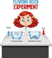 A young scientist with floating rock experiment vector