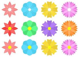 Geometric flowers vector design illustration isolated on white background