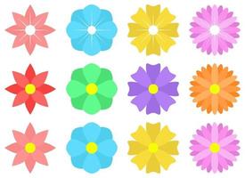 Geometric flowers vector design illustration isolated on white background