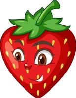 Strawberry cartoon character with facial expression vector