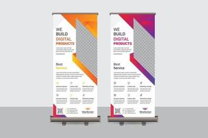 Abstract Colorful Roll up Banner Design Vector Template