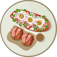 Top view of breakfast dish isolated vector