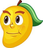 Mango cartoon character with facial expression vector