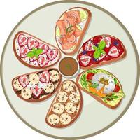 Top view of breakfast dish isolated vector