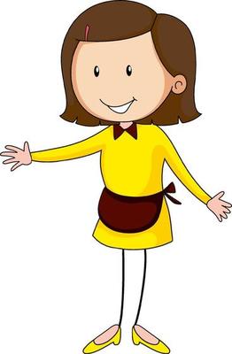 Female houseworker cartoon character