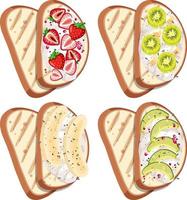 Top view of bread with fruit topping vector