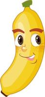 Banana cartoon character with facial expression vector