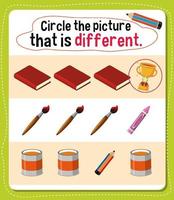 Circle the picture that is different activity for kids vector