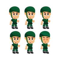 Soldier Idle game character set vector