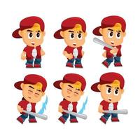 Boy Game Character Sprite attack Set vector