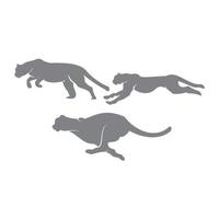 Cheetah silhouette set vector