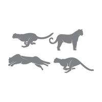 Cheetah Silhouette Set vector