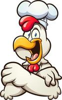 Chef chicken with crossed arms vector