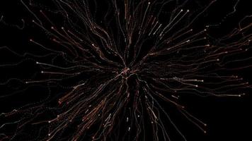 brandpartikel och linje abstrakt teknik bakgrund video