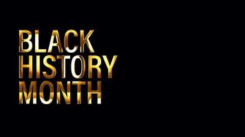 Black History Month golden text light effect loop video