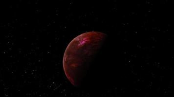 Galaxy exploration fly by red exoplanet outer space