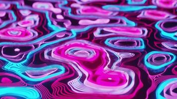 3D-beweging roze blauwe neonkleuren golvende lijnen