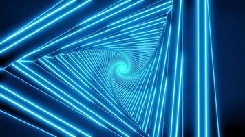 vj loop blu triangolare neon tunnel psichedelico fluorescente video