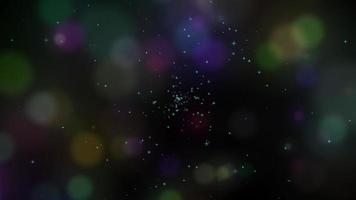 Bokeh de luz colorida con fondo abstracto de nebulosa estrella azul video