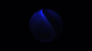Glowing blue neon curved strobe light sphere loop video