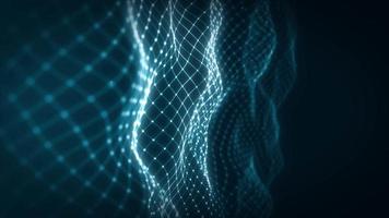 Abstract Glowing Mesh Waving Fx With Lens Background Loop video