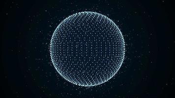 Abstract Digital Sphere Glowing And Flowing Loop video