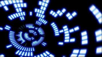 Schleife blinkt futuristisch hellblau Neon Blitzlichter video