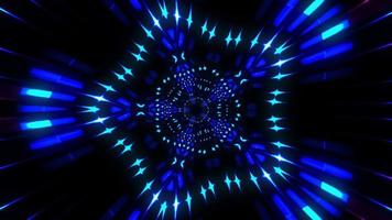 Blue pink neon glowing star rays exploding loop video